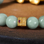 Fortune Jewel Golden Pi Xiu Charm Jade Luck Prosperity Beaded Bracelet - Fortune Jewel