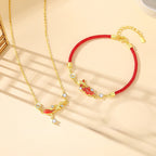 Buddha Stones 925 Sterling Silver Koi Fish Design Red String Blessing Bracelet - Fortune Jewel