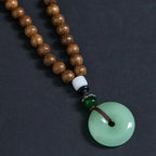 Fortune Jewel Wenge Wood Peace Buckle Balance Tranquility Pendant Necklace Fortune Jewel