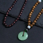Fortune Jewel Wenge Wood Peace Buckle Balance Tranquility Pendant Necklace Fortune Jewel