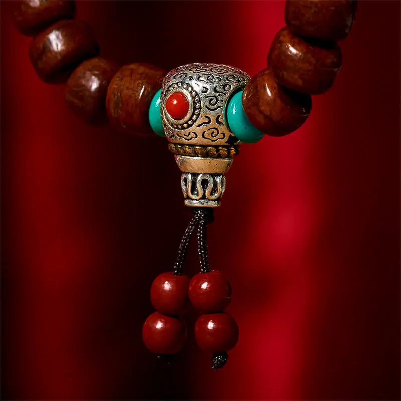 Fortune Jewel Bone Beads Vajra Three-eyed Dzi Bead Luck Bracelet Fortune Jewel
