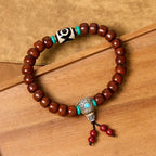 Fortune Jewel Bone Beads Vajra Three-eyed Dzi Bead Luck Bracelet Fortune Jewel