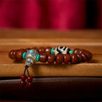 Fortune Jewel Bone Beads Vajra Three-eyed Dzi Bead Luck Bracelet Fortune Jewel