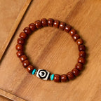 Fortune Jewel Bone Beads Vajra Three-eyed Dzi Bead Luck Bracelet Fortune Jewel