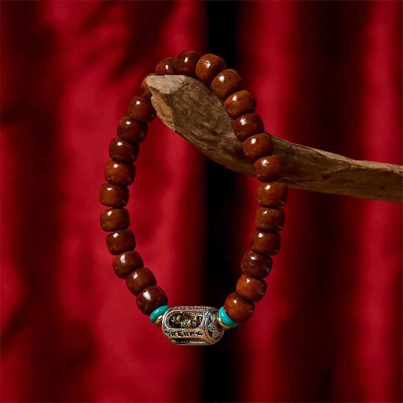 Fortune Jewel Bone Beads Vajra Three-eyed Dzi Bead Luck Bracelet Fortune Jewel