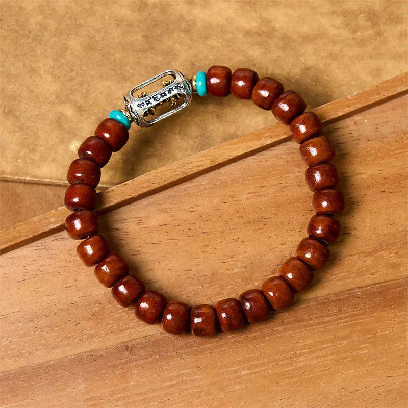 Fortune Jewel Bone Beads Vajra Three-eyed Dzi Bead Luck Bracelet Fortune Jewel