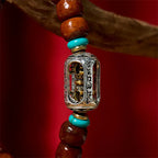 Fortune Jewel Bone Beads Vajra Three-eyed Dzi Bead Luck Bracelet Fortune Jewel