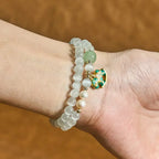 Fortune Jewel Year Of The Horse Chrysoberyl Glass Bead Peace Love Double-layered Bracelet Fortune Jewel