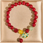 Buddha Stones Year Of The Horse Natural Cinnabar Red Agate Calm Confidence Bracelet Fortune Jewel