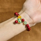 Buddha Stones Year Of The Horse Natural Cinnabar Red Agate Calm Confidence Bracelet Fortune Jewel