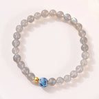 Fortune Jewel Natural Moonstone Lotus Love Charming Bracelet Fortune Jewel