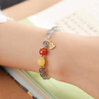 Fortune Jewel Natural Moonstone Lotus Love Charming Bracelet Fortune Jewel