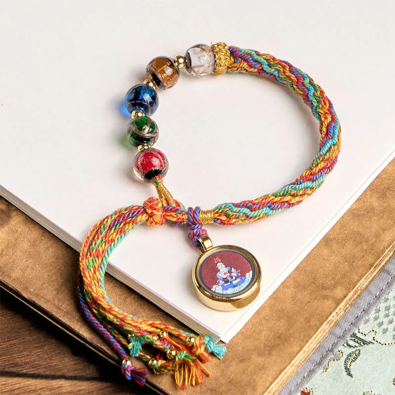Fortune Jewel Thangka Chinese Zodiac Natal Buddha Cinnabar Blessing String Bracelet Fortune Jewel