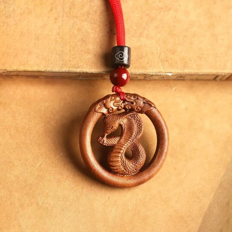 Buddha Stones Peach Wood Chinese Zodiac Year Of The Horse Ward Off Evil Spirits Necklace Pendants - Fortune Jewel