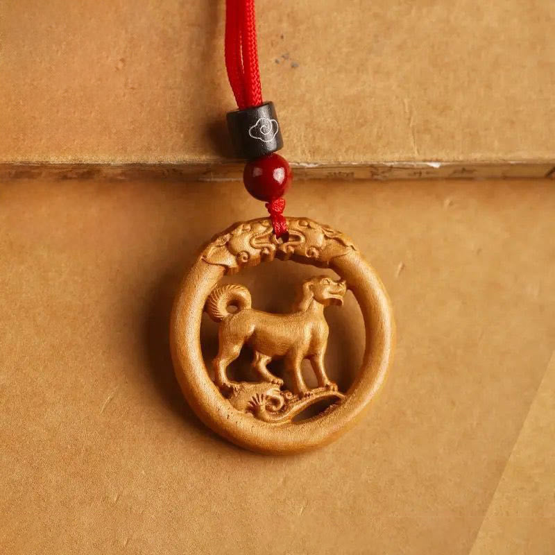Buddha Stones Peach Wood Chinese Zodiac Year Of The Horse Ward Off Evil Spirits Necklace Pendants - Fortune Jewel