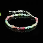 Fortune Jewel 4mm Ultra-thin Tourmaline Irregular Beads Positive Chain Bracelet - Fortune Jewel