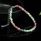 Fortune Jewel 4mm Ultra-thin Tourmaline Irregular Beads Positive Chain Bracelet - Fortune Jewel