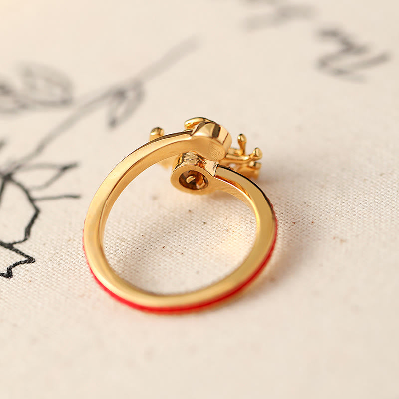 Fortune Jewel Copper Red String Copper Coins Year Of The Horse Opening Balance Ring - Fortune Jewel