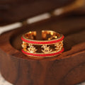 Fortune Jewel Golden Year Of The Horse Luck Blessing Copper Opening Ring - Fortune Jewel