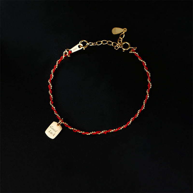 Fortune Jewel 925 Sterling Silver Red String Good Luck Bracelet - Fortune Jewel