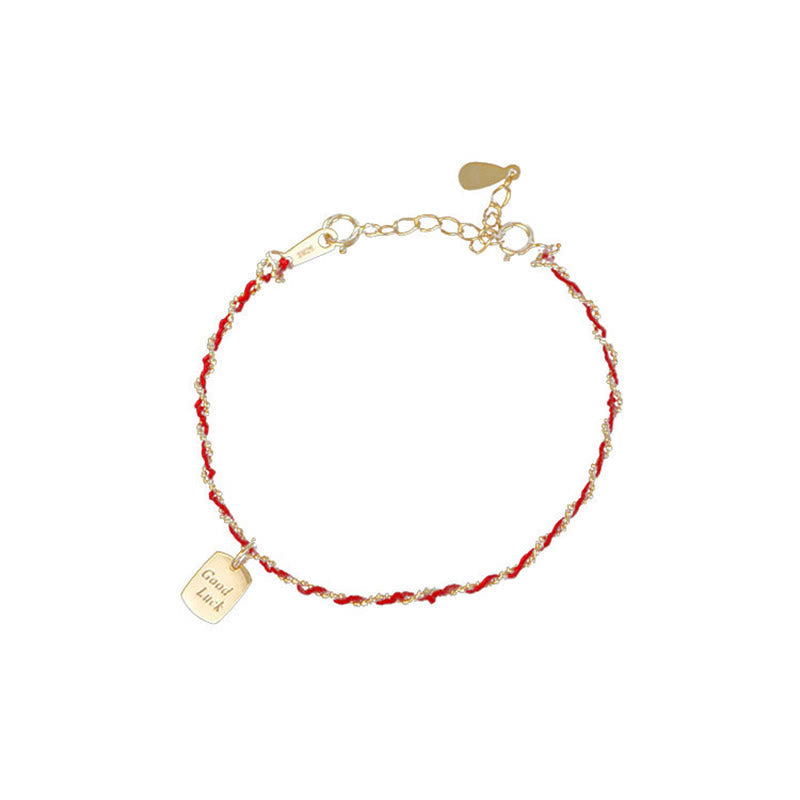 Fortune Jewel 925 Sterling Silver Red String Good Luck Bracelet - Fortune Jewel