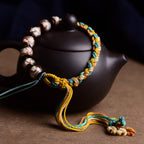 Fortune Jewel Tibet Liuli Glass Wishing Health And Safety String Bracelet - Fortune Jewel