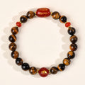 Fortune Jewel 12 Chinese Zodiac Natural Tiger Eye Red Agate Protection Bracelet - Fortune Jewel