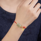 Fortune Jewel 925 Sterling Silver Hetian Jade Prosperity Bracelet - Fortune Jewel