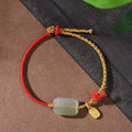 Fortune Jewel 925 Sterling Silver Hetian Jade Prosperity Bracelet - Fortune Jewel