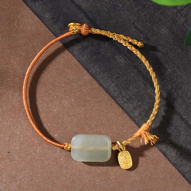 Fortune Jewel 925 Sterling Silver Hetian Jade Prosperity Bracelet - Fortune Jewel