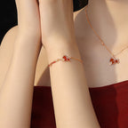 Fortune Jewel 925 Sterling Silver Year Of The Horse Red String Red Agate Coin Charm Luck Bracelet - Fortune Jewel