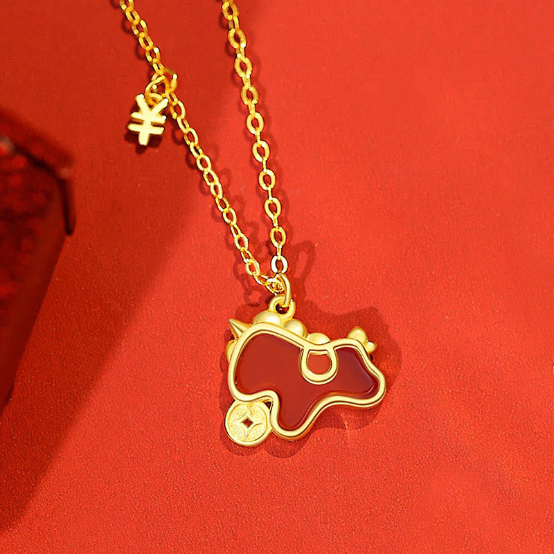 Fortune Jewel 925 Sterling Silver Year Of The Horse Red String Red Agate Coin Charm Luck Bracelet - Fortune Jewel