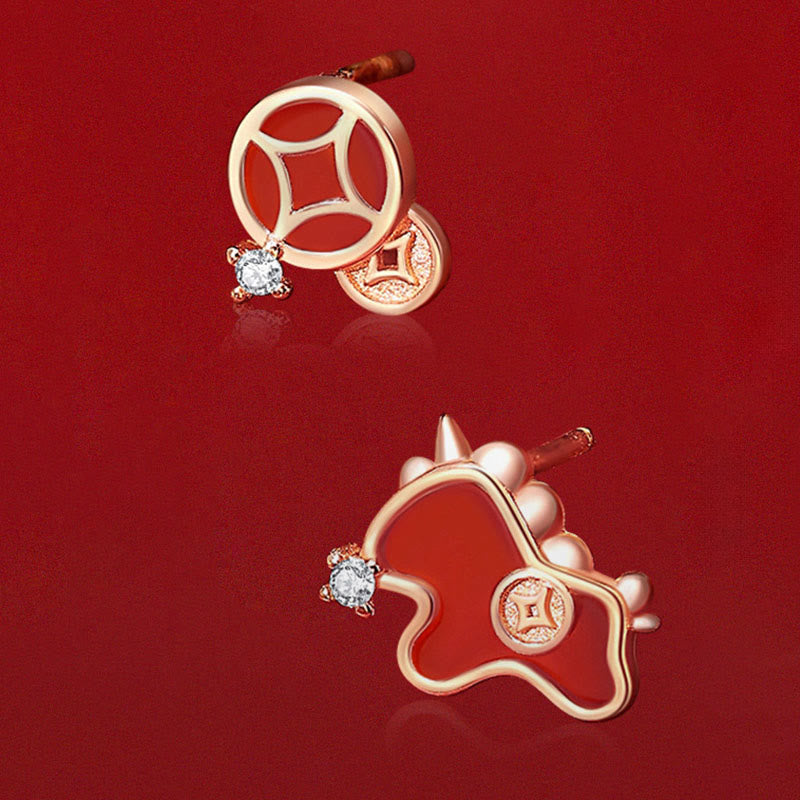 Fortune Jewel 925 Sterling Silver Year Of The Horse Red String Red Agate Coin Charm Luck Bracelet - Fortune Jewel