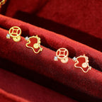 Fortune Jewel 925 Sterling Silver Year Of The Horse Coin Charm Red Agate Blessing Necklace Pendant - Fortune Jewel