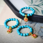 Fortune Jewel 4mm Ultra-Fine Turquoise Faceted Bead Design Strength Elastic Ring - Fortune Jewel