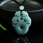 Fortune Jewel Double PiXiu Jade Peace Buckle Wealth Luck String Necklace Pendant - Fortune Jewel