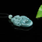 Fortune Jewel Double PiXiu Jade Peace Buckle Wealth Luck String Necklace Pendant - Fortune Jewel