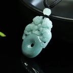 Fortune Jewel Double PiXiu Jade Peace Buckle Wealth Luck String Necklace Pendant - Fortune Jewel