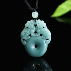 Fortune Jewel Double PiXiu Jade Peace Buckle Wealth Luck String Necklace Pendant - Fortune Jewel