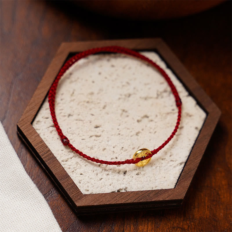 Fortune Jewel Handmade Copper Coins Charm Connection Braided String Adjustable Bracelet Anklet - Fortune Jewel