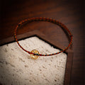 Fortune Jewel Handmade Copper Coins Charm Connection Braided String Adjustable Bracelet Anklet - Fortune Jewel