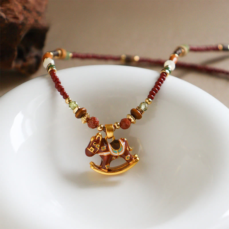 Fortune Jewel Year Of The Horse Copper Tiger Eye Various Beads Balance Necklace Pendants - Fortune Jewel