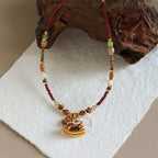 Fortune Jewel Year Of The Horse Copper Tiger Eye Various Beads Balance Necklace Pendants - Fortune Jewel