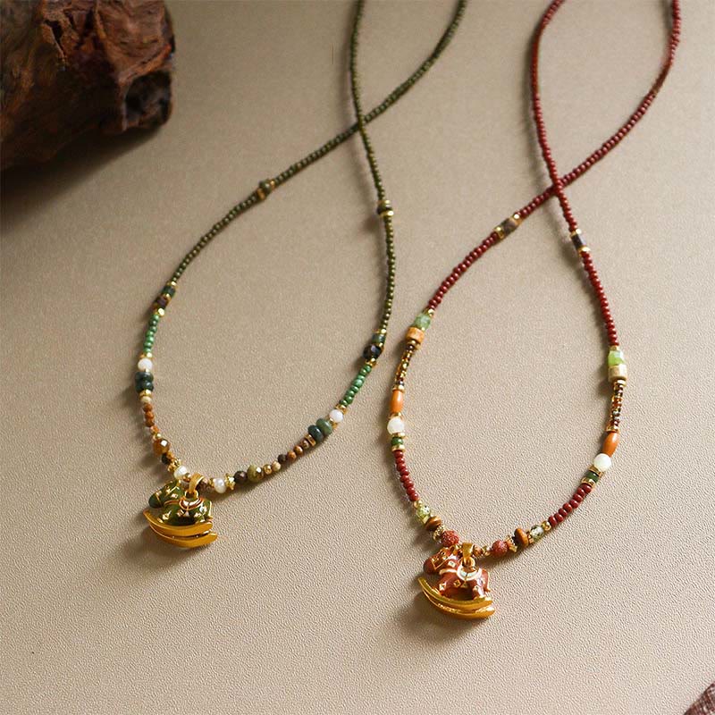Fortune Jewel Year Of The Horse Copper Tiger Eye Various Beads Balance Necklace Pendants - Fortune Jewel