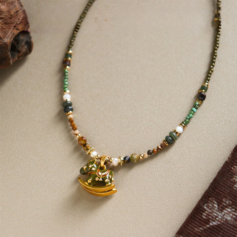 Fortune Jewel Year Of The Horse Copper Tiger Eye Various Beads Balance Necklace Pendants - Fortune Jewel