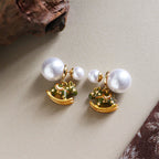 Fortune Jewel Year Of The Horse Copper Pearl Balance Earrings - Fortune Jewel
