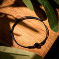 Fortune Jewel Natural Black Obsidian String Braided Strength Bracelet - Fortune Jewel
