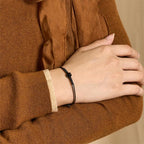 Fortune Jewel Natural Black Obsidian String Braided Strength Bracelet - Fortune Jewel