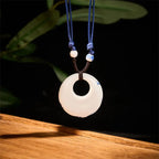 Fortune Jewel Ethnic Peony Peach Blossoms Lotus Symbol Ceramics Necklace Enlightenment Pendant Fortune Jewel