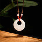 Fortune Jewel Ethnic Peony Peach Blossoms Lotus Symbol Ceramics Necklace Enlightenment Pendant Fortune Jewel